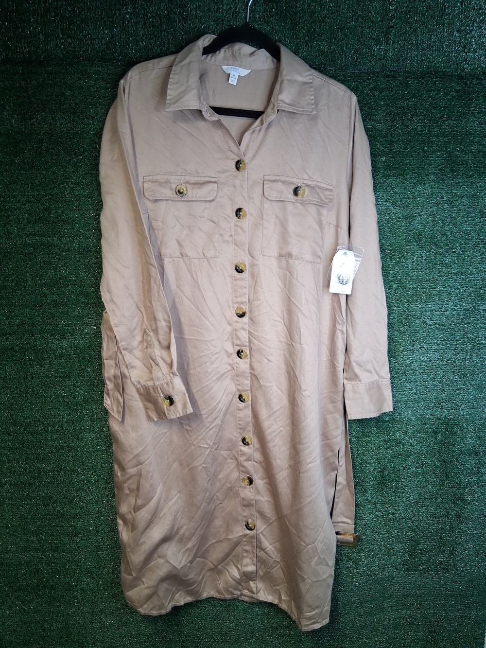 Time and Tru Tan Utility Shirt Dress